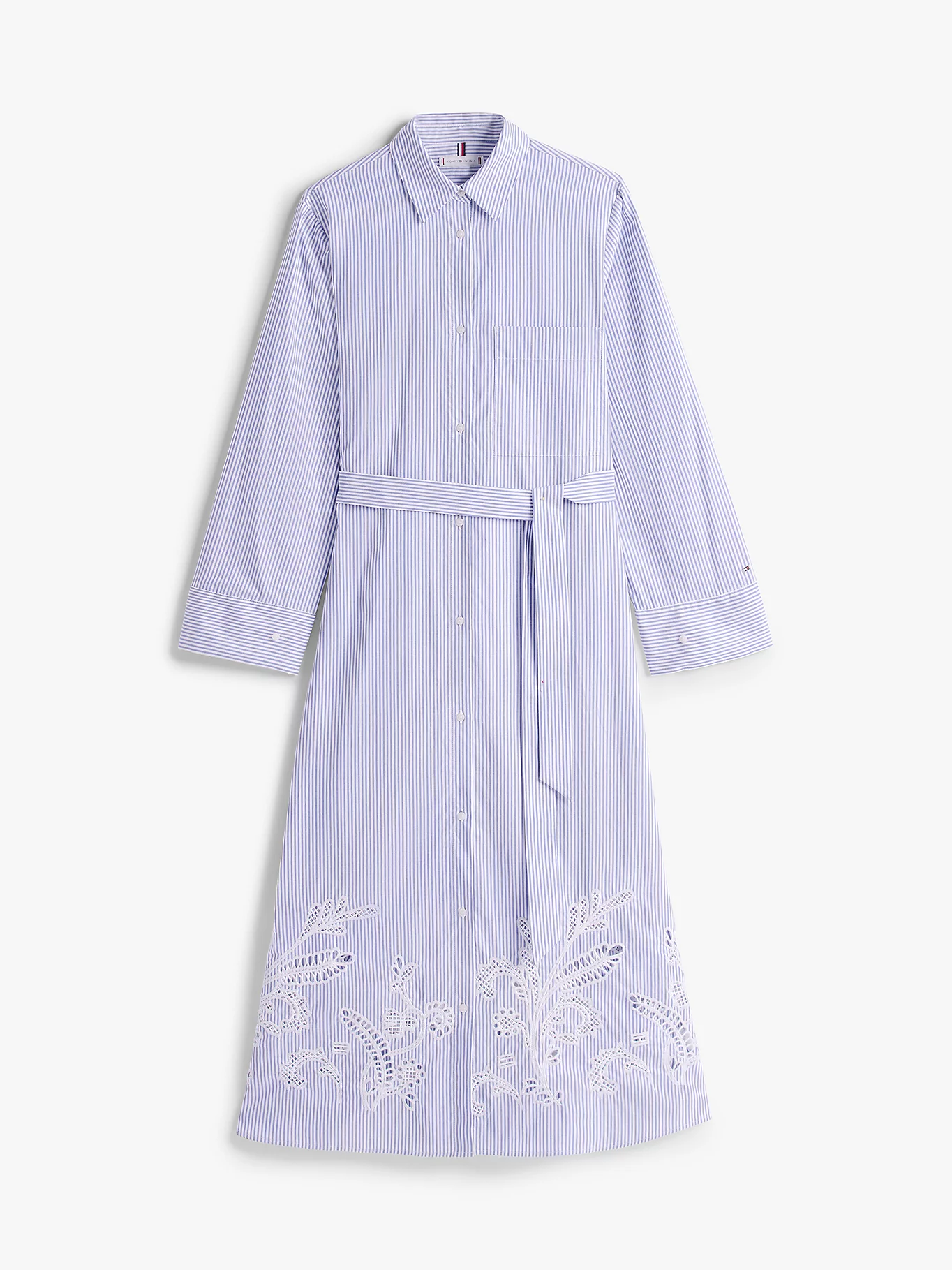 Broderie Anglaise CO Shirt Dress, Classic Ithaca/Cobalt Blue