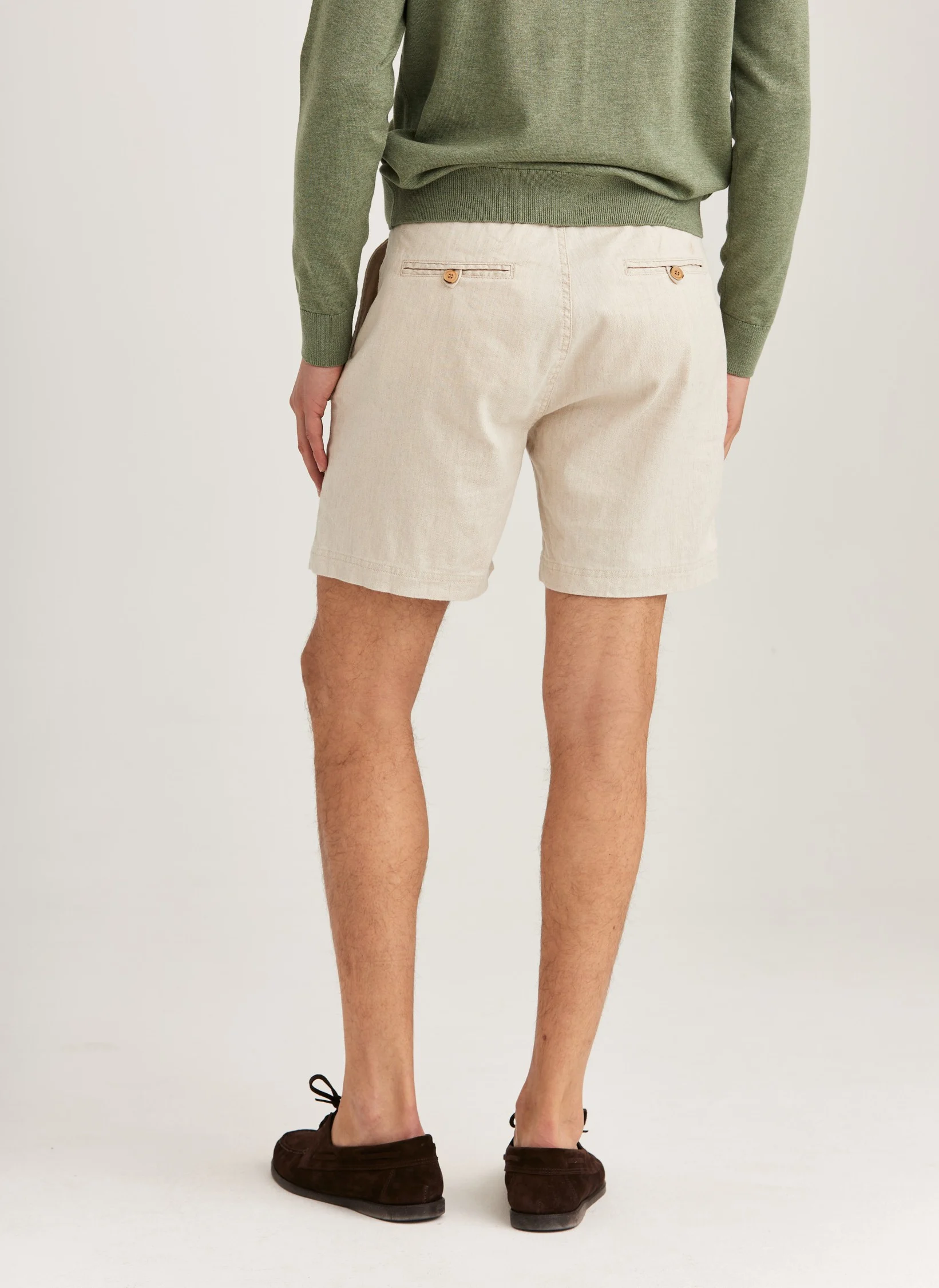 Fenix Linen Shorts, Off White - Billede 3