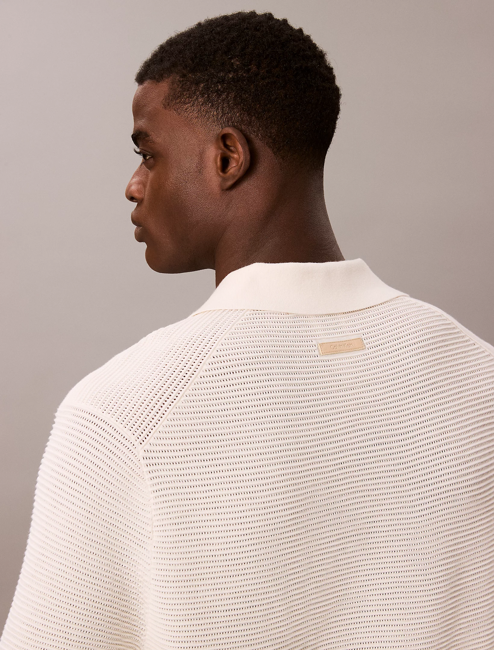 SS SNOWY TECH KNIT JOHNNY COLLAR, Tofu - Billede 4